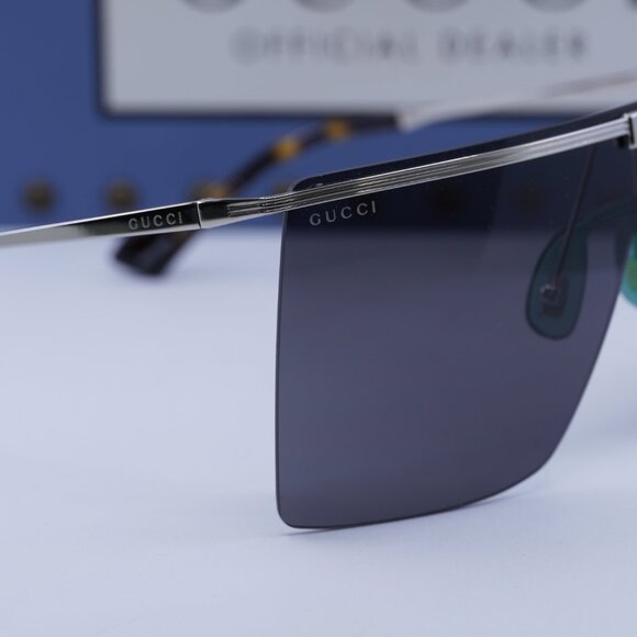 Gucci GG1096S 001 Shield Sunglasses - Silver/Grey - Picture 3 of 12
